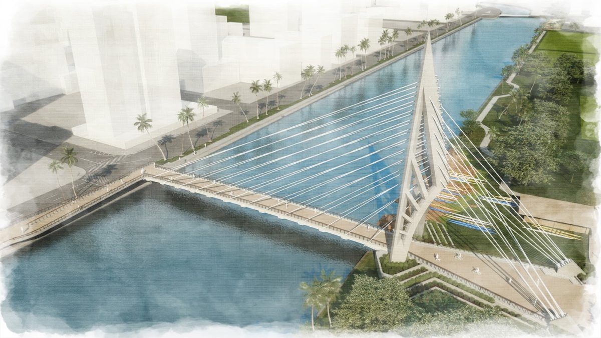 The rendering of the Ala Pono Pedestrian Bridge // Photo courtesy of City and Council of Honolulu
