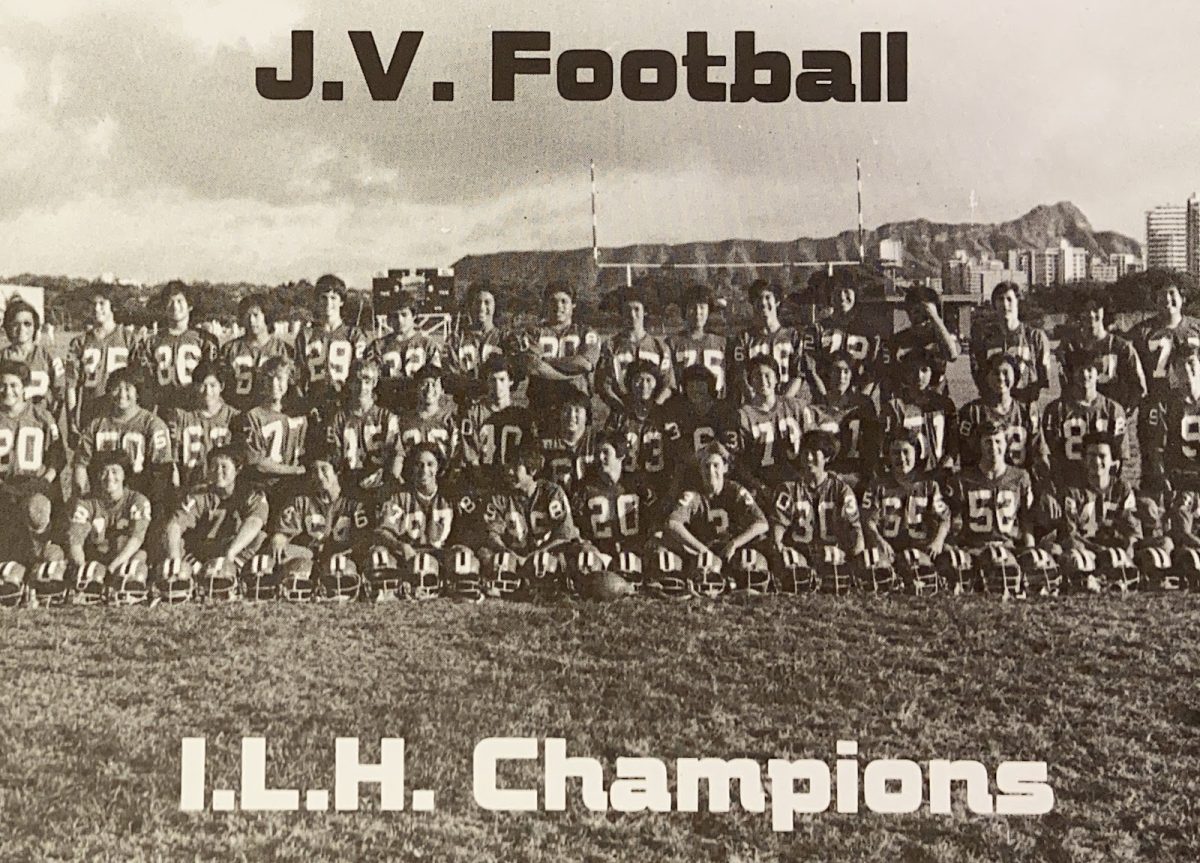 The ‘Iolani JV Football team in 1975. // Photo Credit: ‘Iolani Yearbook 1975