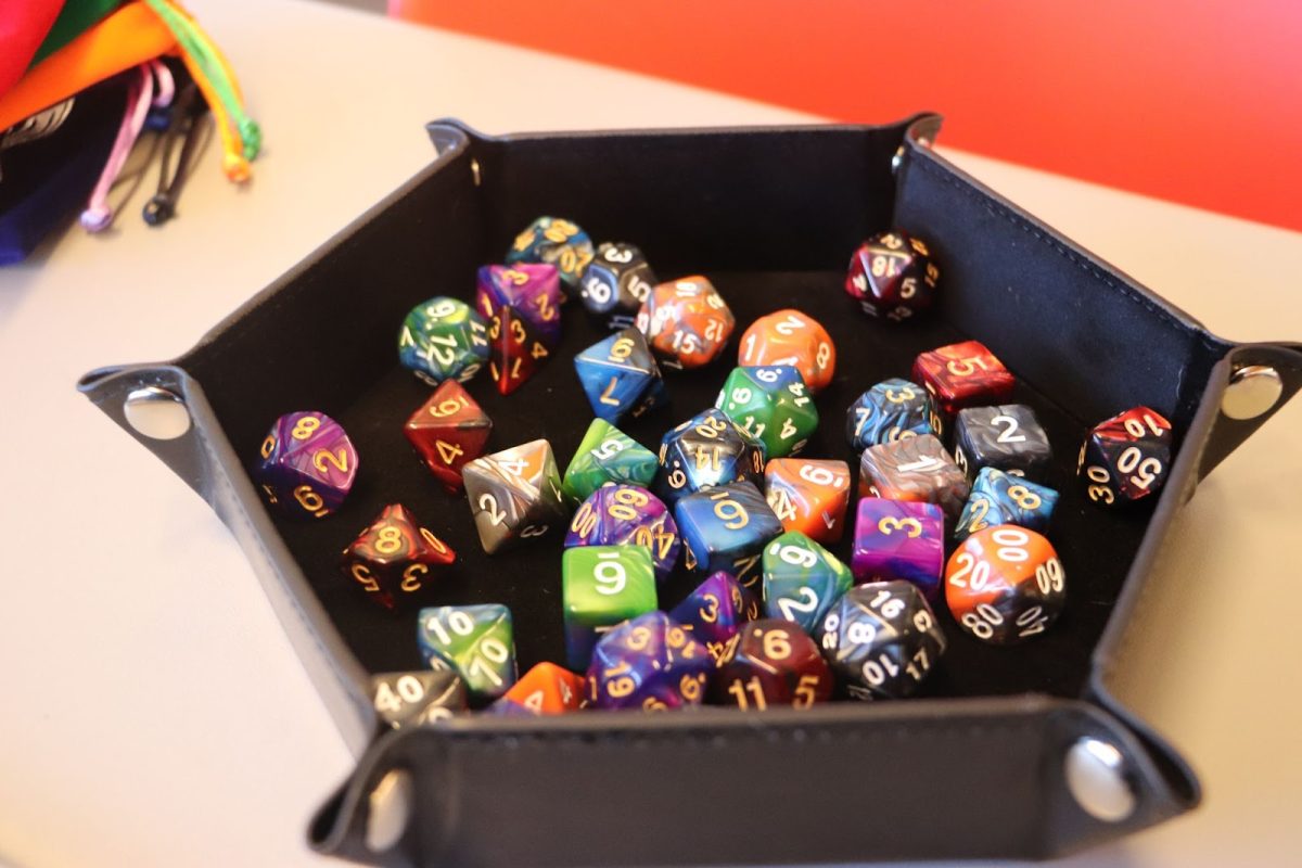 Ms. Devon DeBevoise’s colorful dice. // Photo by Hudson G. 