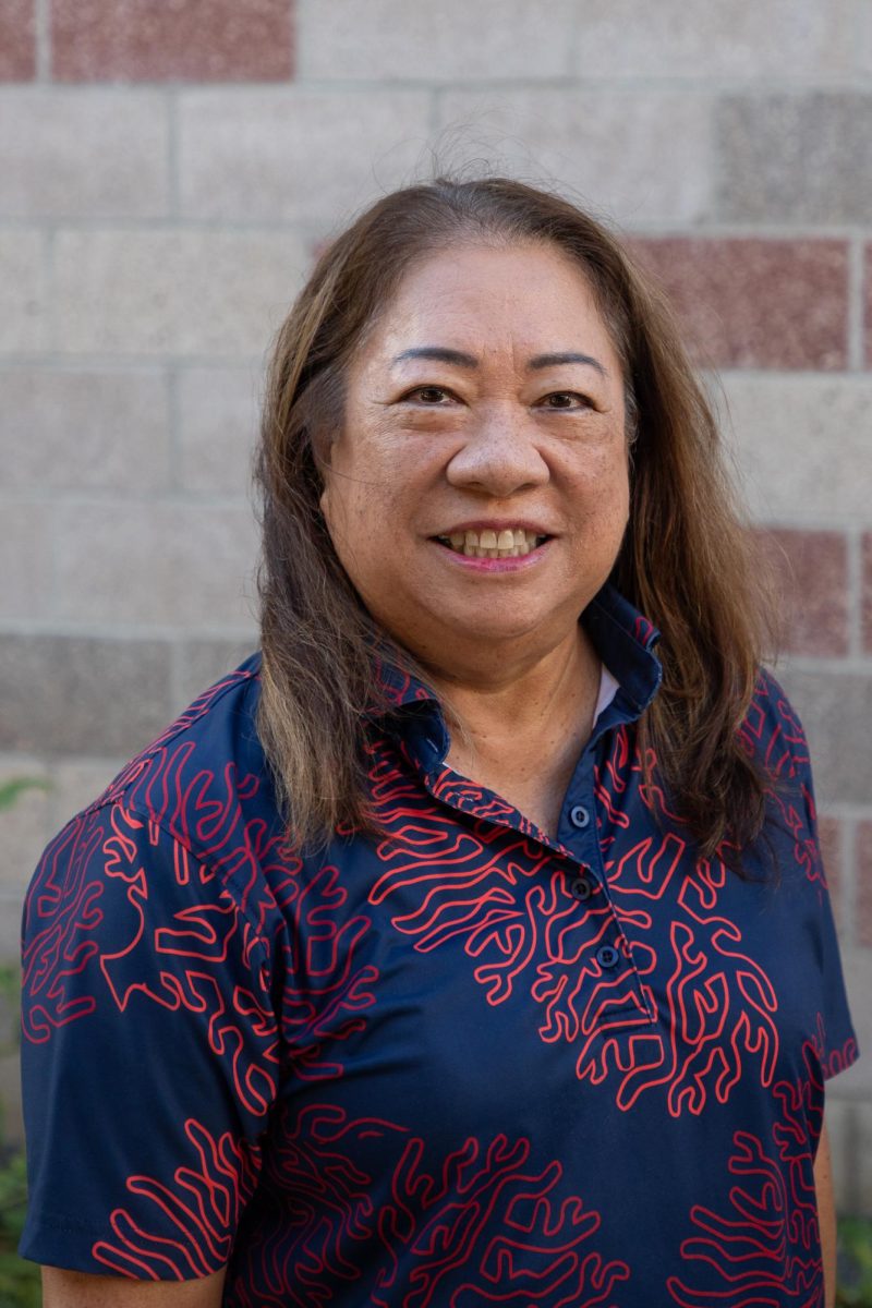Retiring Lower School Counselor Mrs. Kanekuni captured outside of her office.