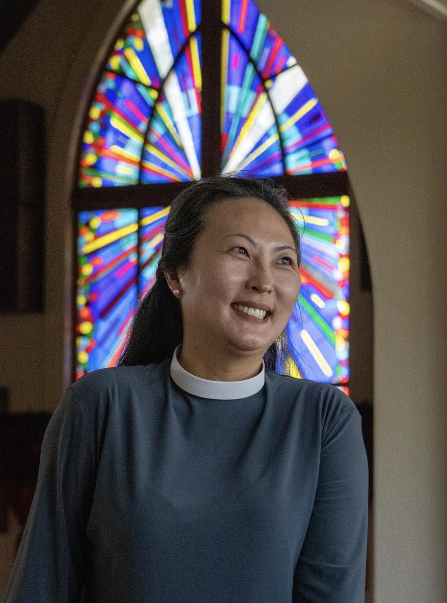 Chaplain Hannah Sung in St. Alban’s Chapel, her new home, as she settles into her new role as Chaplain
