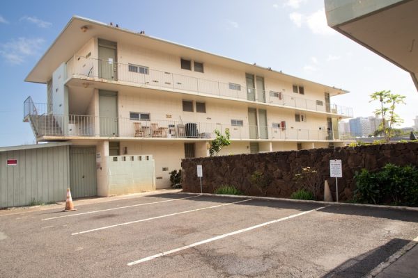 The 66-unit Lā'au Garden Apartment complex consists of 5, 3-story buildings.