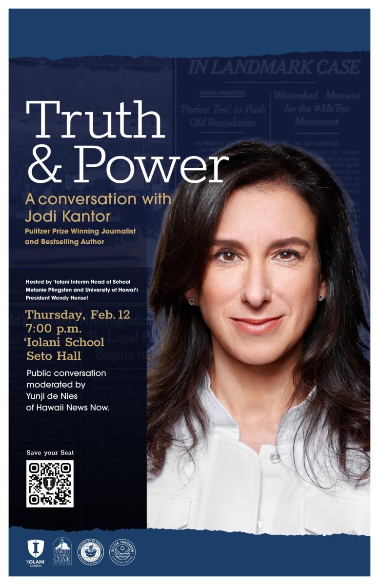 This past year's Keables Chair posters that were displayed across campus encouraged students to learn from nationally renowned speakers, one of whom was Jodi Kantor. The Keables program was recently expanded due to a collaboration with the University of Hawai’i. Jodi Kantor was one of the very first to be a part of the ongoing collaboration with UH. This is a positive step for the program as its committee hopes to expand further beyond just the ‘Iolani community. 